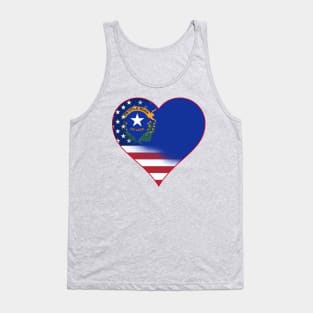 State of Nevada Flag and American Flag Fusion Design Tank Top